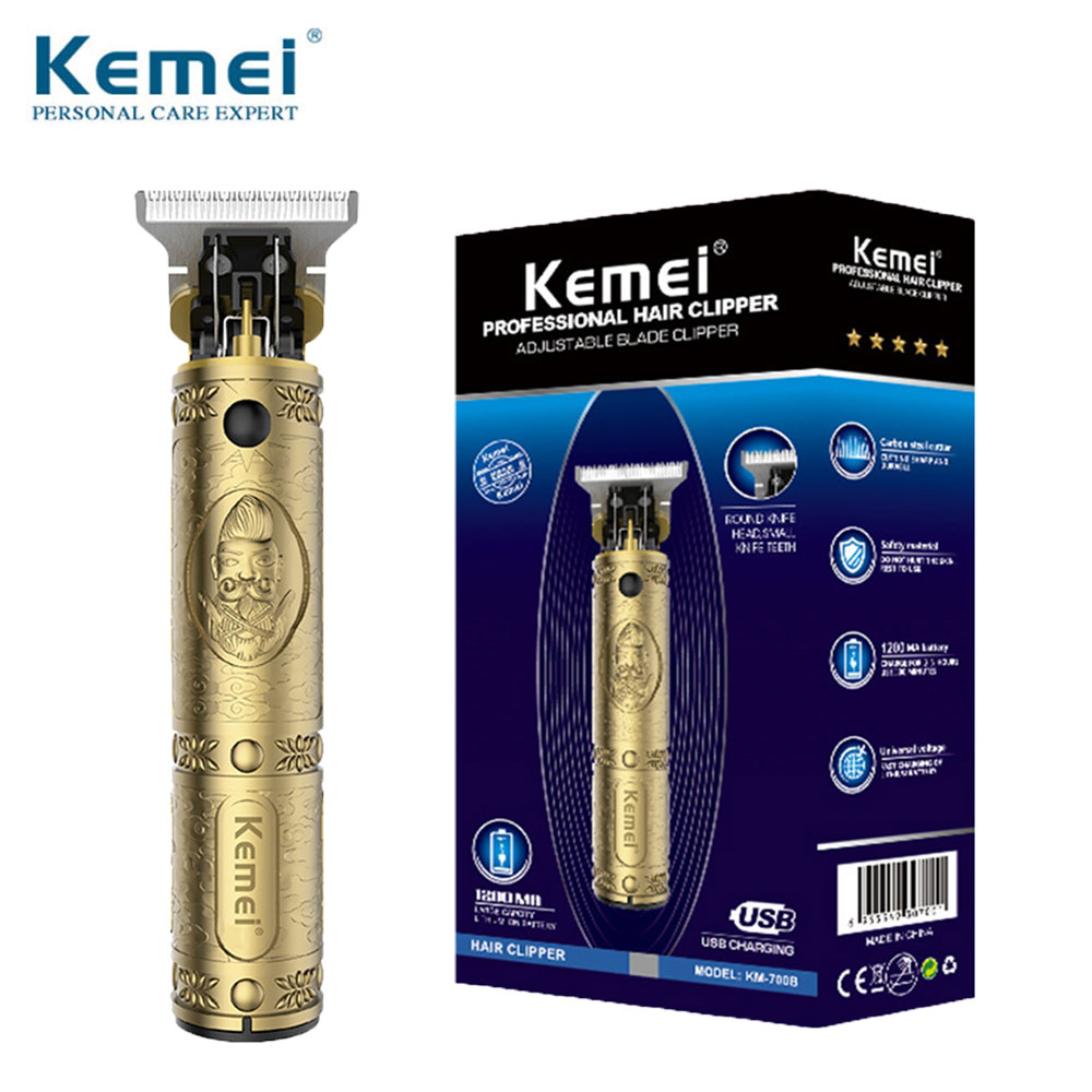 Kemei électrique Pro Li tondeuses barbier 0mm tondeuse à cheveux coupe de cheveux rasoir sculpture cheveux barbe Machine outil de coiffure