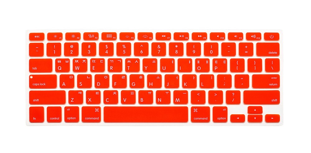 Koreański klawiatura pokrywa dla macbook Air 13 pro15 cal A1466 A1278 A1502 A1398 na laptopa Retina na klawiaturę kolor folia na klawiaturę: Pomarańczowy