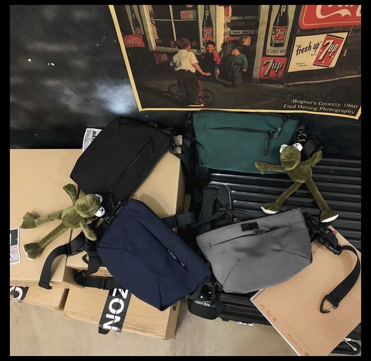 Mini nylon messenger bag canvas ultralichte retro dames mobiele telefoon tas oxford stof geplooide tas organizer