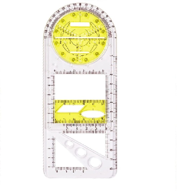 Multifunctional Geometric Ruler Geometric Drawing Template Measuring Tool For School Office Supplies