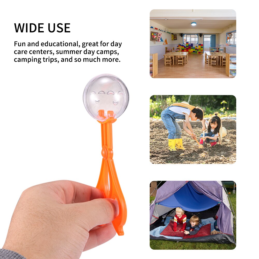 Nature Exploration Toy Kit Kids Plant Insect Study Tool Plastic Clamp Scissor Tweezers Inset Round Head Scissors Clamp Toy
