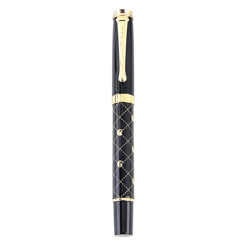 Jinhao 500 Iraurita 0.5mm Fine Nib Fountain Pens Grid Pattern Metal Writing Pen Tools Stationery for Student School Office