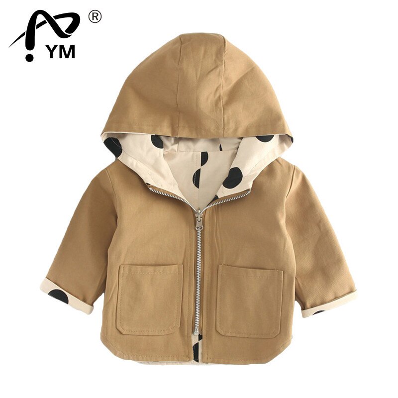 Nuove giacche per ragazze spesse capispalla per ragazzi a doppia faccia lettera cappotti sportivi bambini con cappuccio abbigliamento per bambini Trench a pois