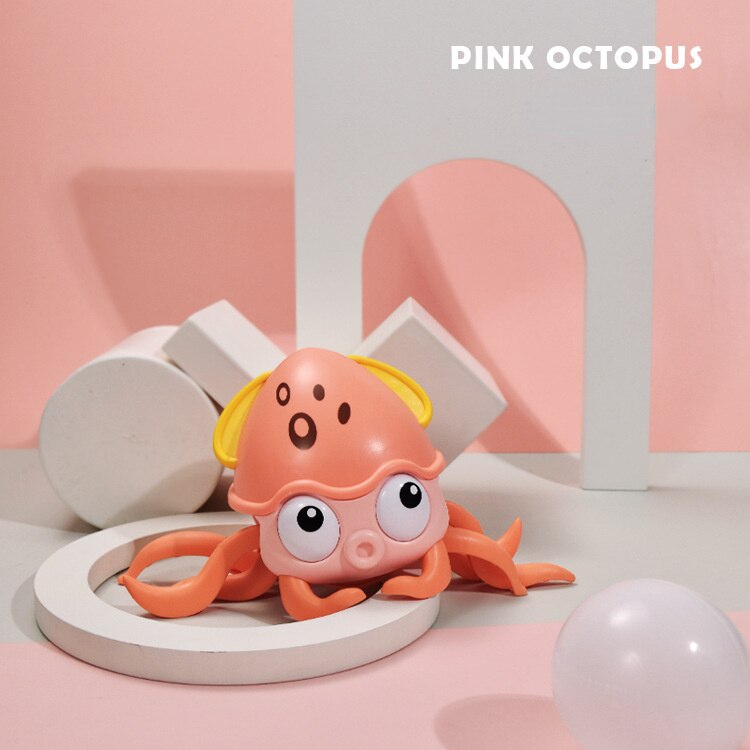 Elektrische Krab Octopus Dynamische Muziek Koel Licht Automatische Inductie Obstakel Vermijden Interactieve Ouder-kind Speelgoed Voor Kinderen: Pink Octopus