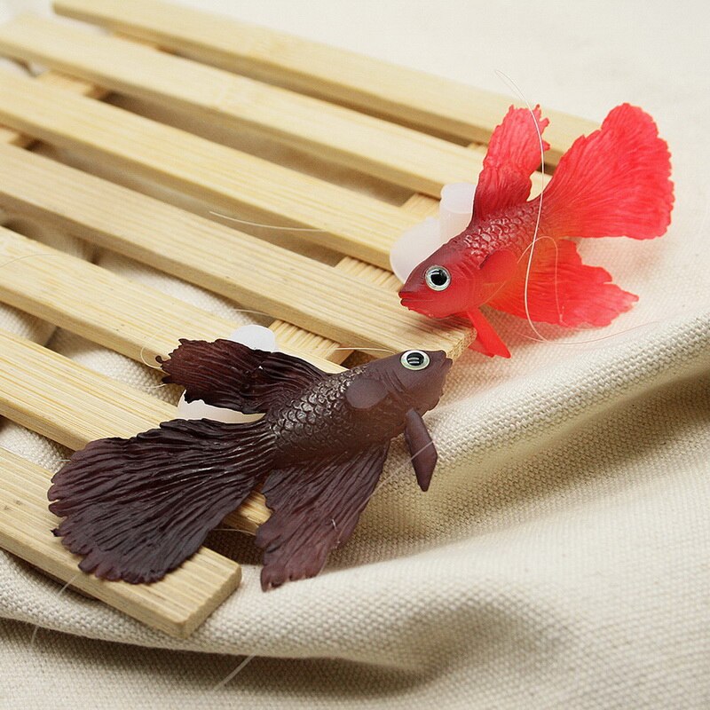 Aquarium Decoration Silicone Artificial Goldfish Floating Betta With Sucker Cup Fluorescent Fish Tank Ornament Landscaping
