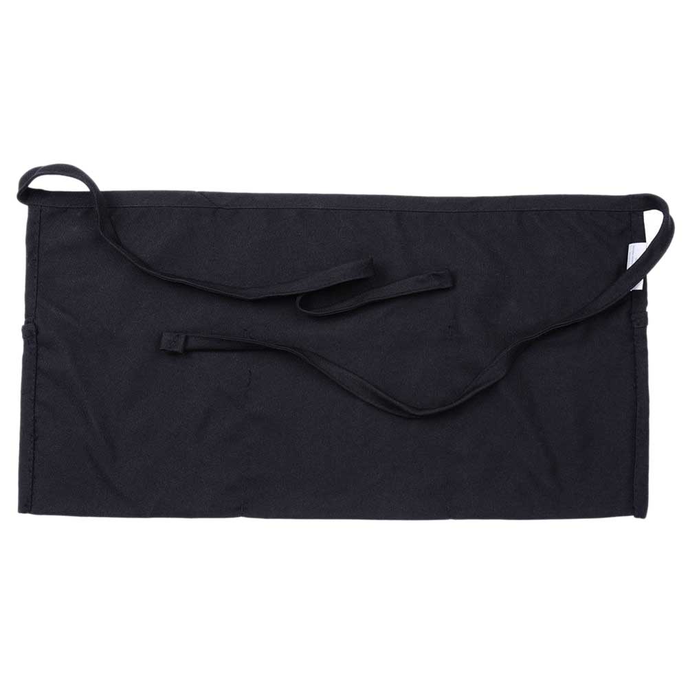 Black Server Apron, 3 Pocket Waist Waiter Waitress Tip Restaurant Coffe Shop Apron: Default Title