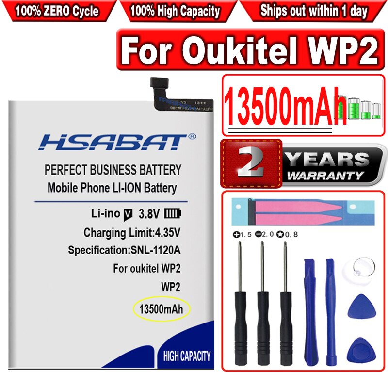 Hsabat 13500Mah Batterij Voor Oukitel WP2