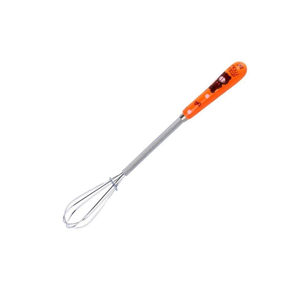 1 batidor de alambre de acero inoxidable con forma de globo batidor Manual para huevos batidora de cocina batidora de crema de utensilios batidora de leche batidora de mantequilla E2M9: orange