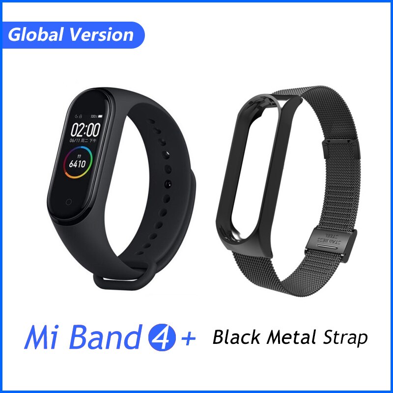 Xiaomi Mi Banda 4 Più Nuovo Sport Miband 4 Braccialetto Intelligente di Frequenza Cardiaca Fitness Traker 135mAh di Colore Dello Schermo di Bluetooth Impermeabile 5.0: GB black metal