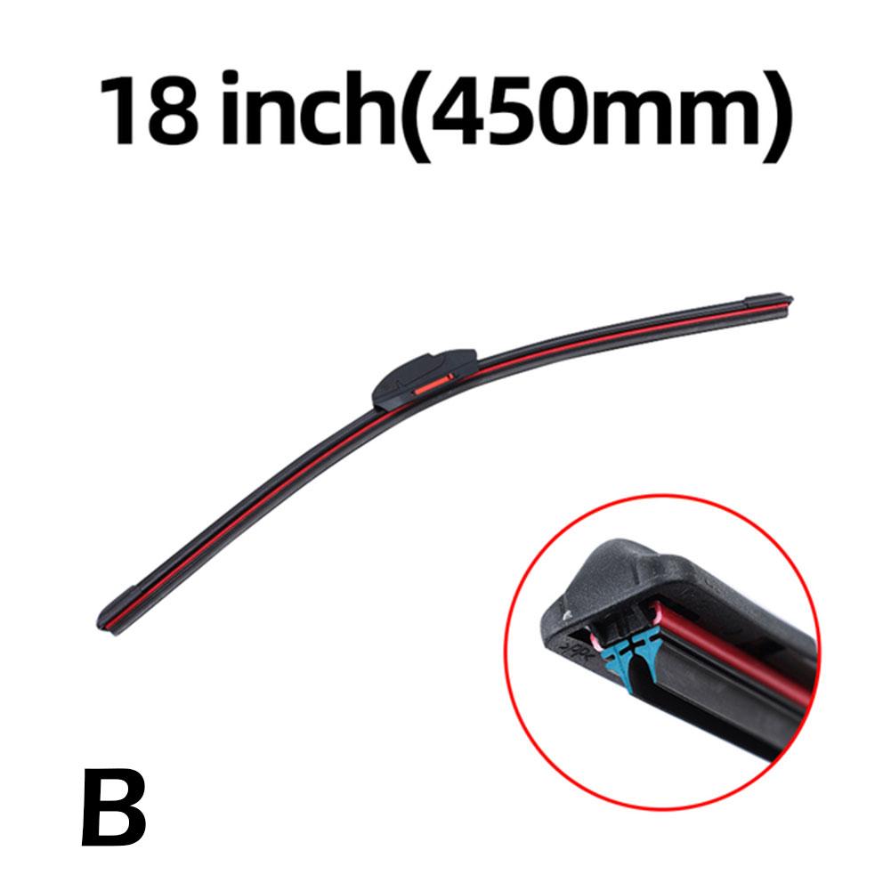 Universal Frameless Car Wiper Blades, pára-brisas, Soft Double Rubber Strip, Acessórios para pára-brisas