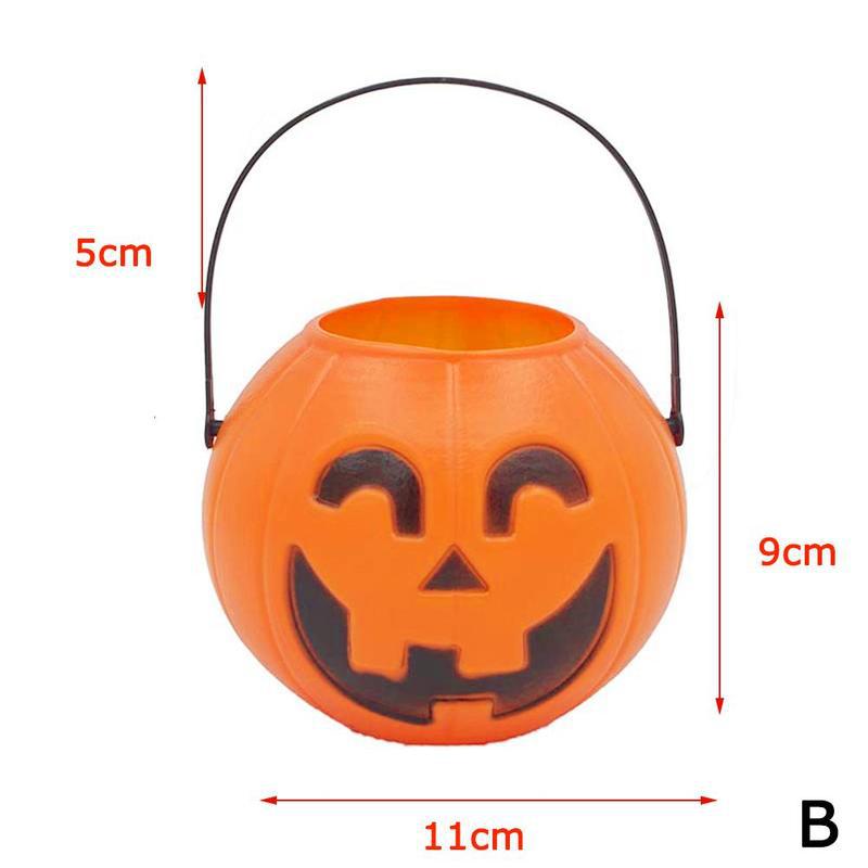 1 st orange pumpa godis hållare mini trick-or-treat halloween godis pumpa hink: B