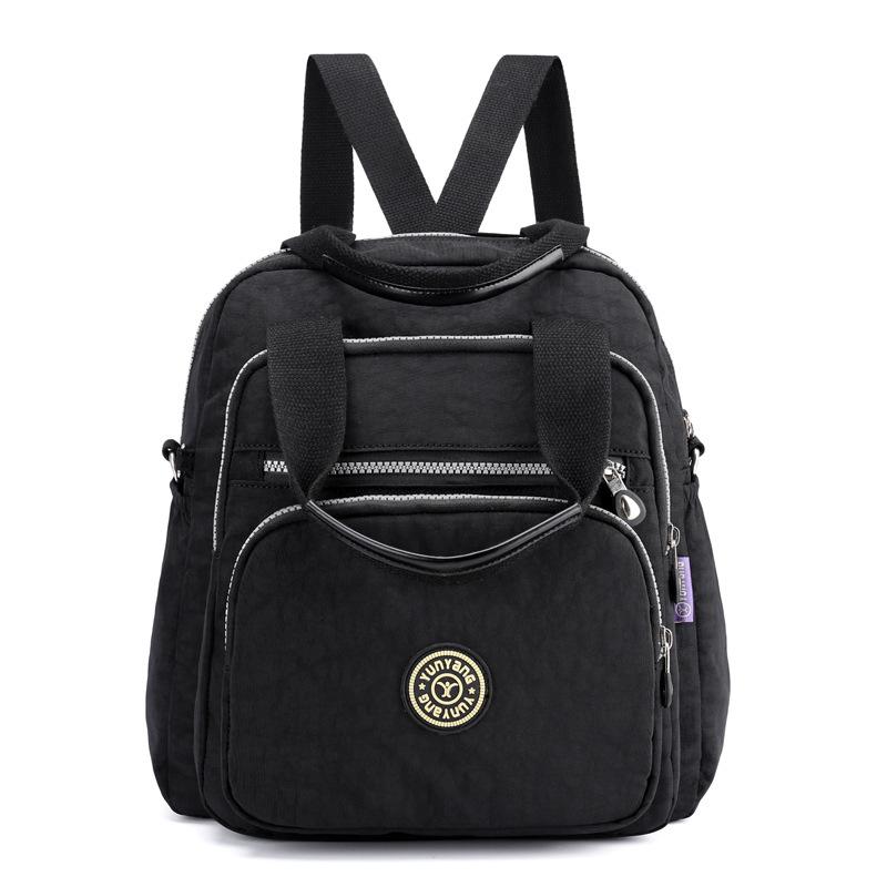 Mochila impermeável para mulheres, Mochila Laptop Lazer, Mochilas escolares multifuncionais, Nova moda: Preto