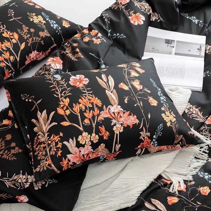 3- deler dynetrekk sett, blomster sengetøy sett, mykt fiber sengetøy sett, konge størrelse dobbeltseng sett