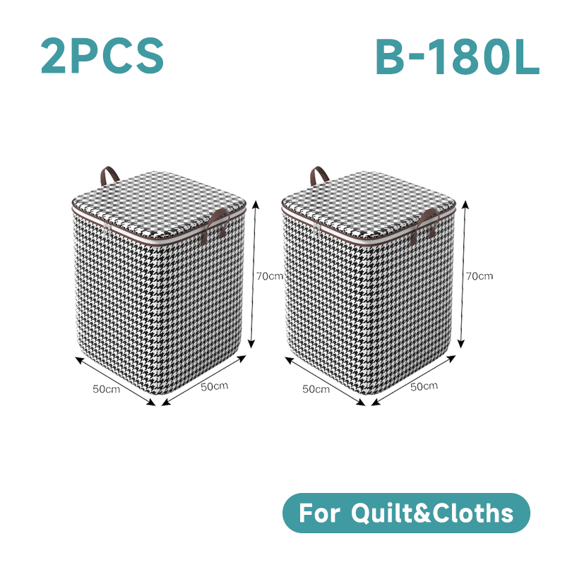 Quilt Storage Box Dustproof Organizers Non-Woven Wardrobe Space Saving Bag House-Moving Bedding Box Travel Storage Organization: VIOLET/紫罗兰