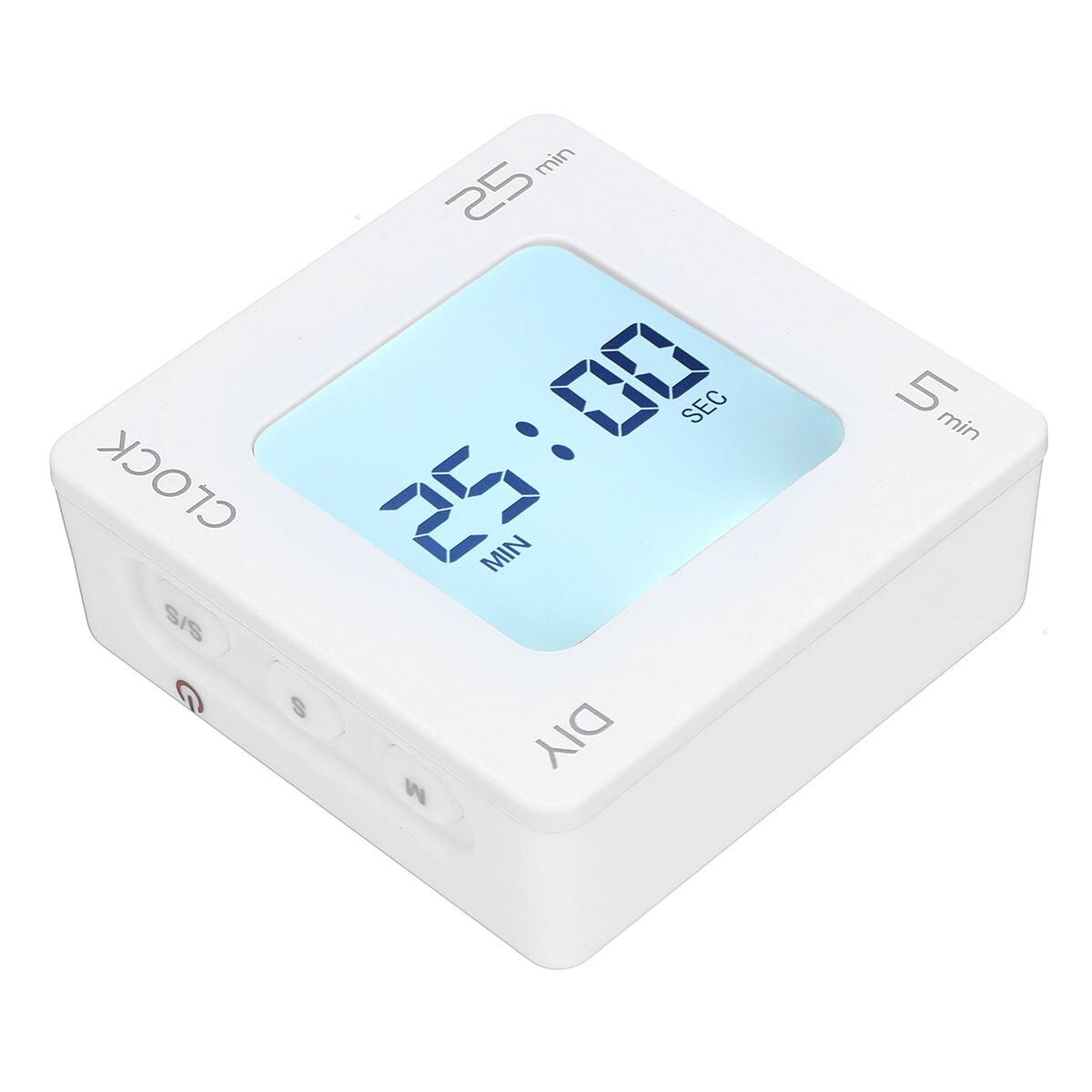 7 Color Digital LCD Alarm Clock Flip Vibration Reminder Timer Snooze Countdown Quartet Alarm Clock DIY Time Management: Tpye D