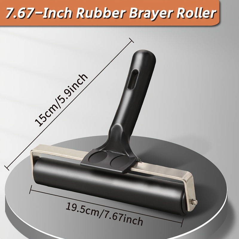 1 st 2.2 "/ 3.9"/ 5.9 "/7.6" Rubber Brayer Roller voor Printmaking, lijmen, Graveren, Wallpapers, Afdrukken Inkt Blokken, Ambachtelijke Stempelen: Fluorescerende Oranje