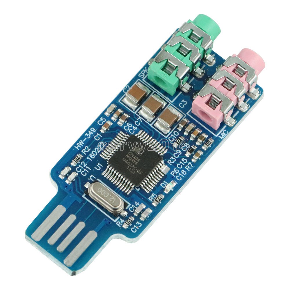 Free driver USB Sound Card CM108 USB Sound Card Chip Blue