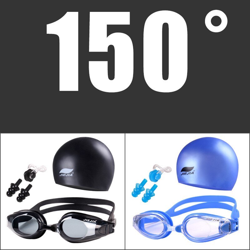 Waterproof and anti-fog swimming glasses, myopia goggles, uv goggles, adjustable silicone goggles, silicone swimmin: MYOPIA -150