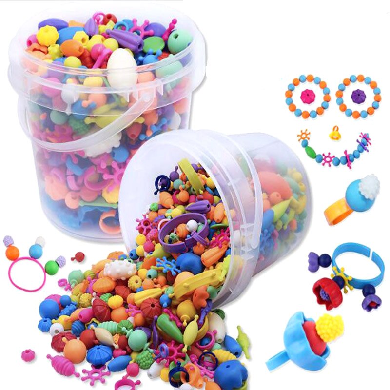 Kids Kleurrijke DIY Pop Art Kralen Speelgoed Meisjes Handgemaakte Kralen voor ketting Armband Sieraden Educatief Speelgoed