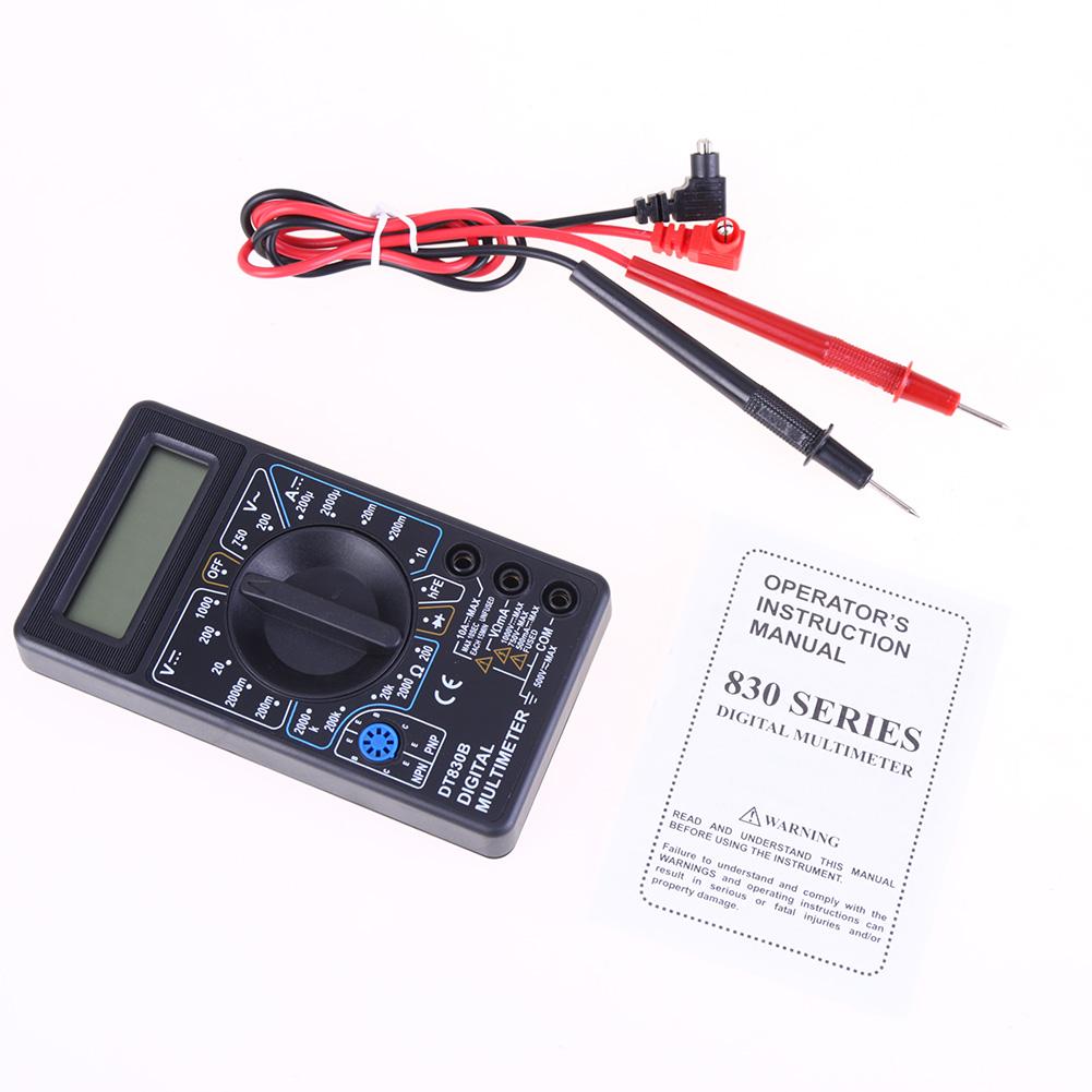 DT-830B LCD Digital Multimeter AC DC 750V 1000V Digital Mini Multimeter Probe For Voltmeter Ammeter Ohm Tester Meter