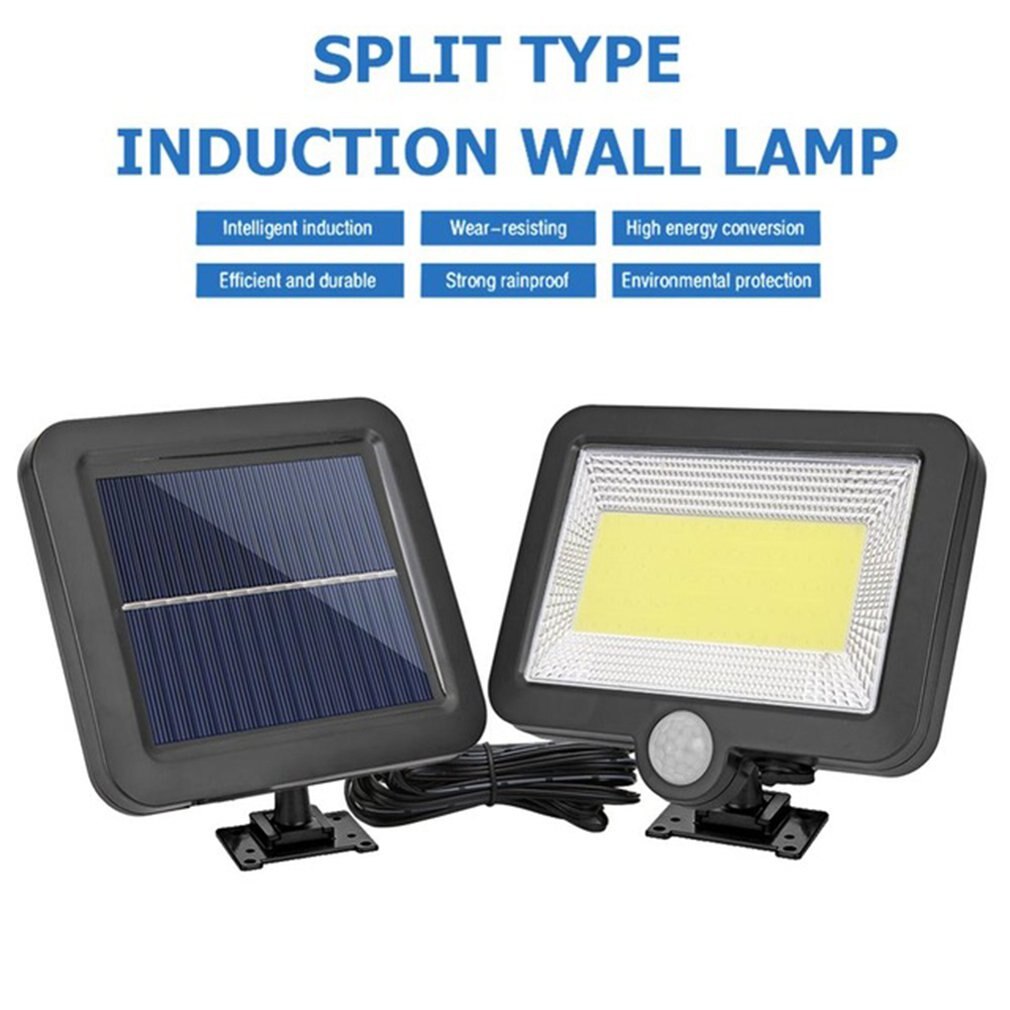 100/120COB Outdoor Solar Wall Lamp Waterproof PIR Motion Sensor Solar Powered Spotlight Sunlight Street Light Outdoor Home Light