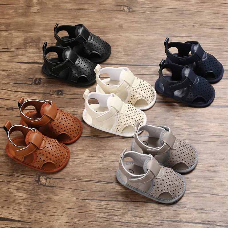 Kids Pasgeboren Baby Jongens Zomer Zachte Crib Schoenen Eerste Wandelaar Anti Slip Sandalen Schoen 0-18M