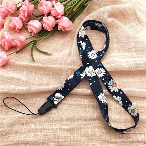 10pcs/lot Spring Scent Inspired flower lanyard neck strap usb flash drive id card Pass Gym lanyard para llaves DIY Hang Rope