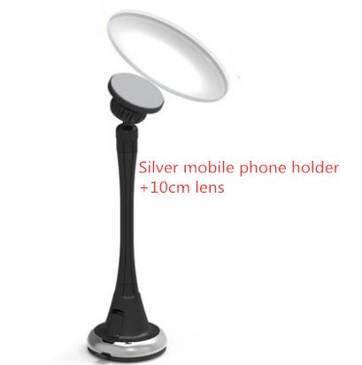 Small round mirror mirror Glass borderless rearview mirror Multifunctional auxiliary mobile phone holder CD50 Q02: E