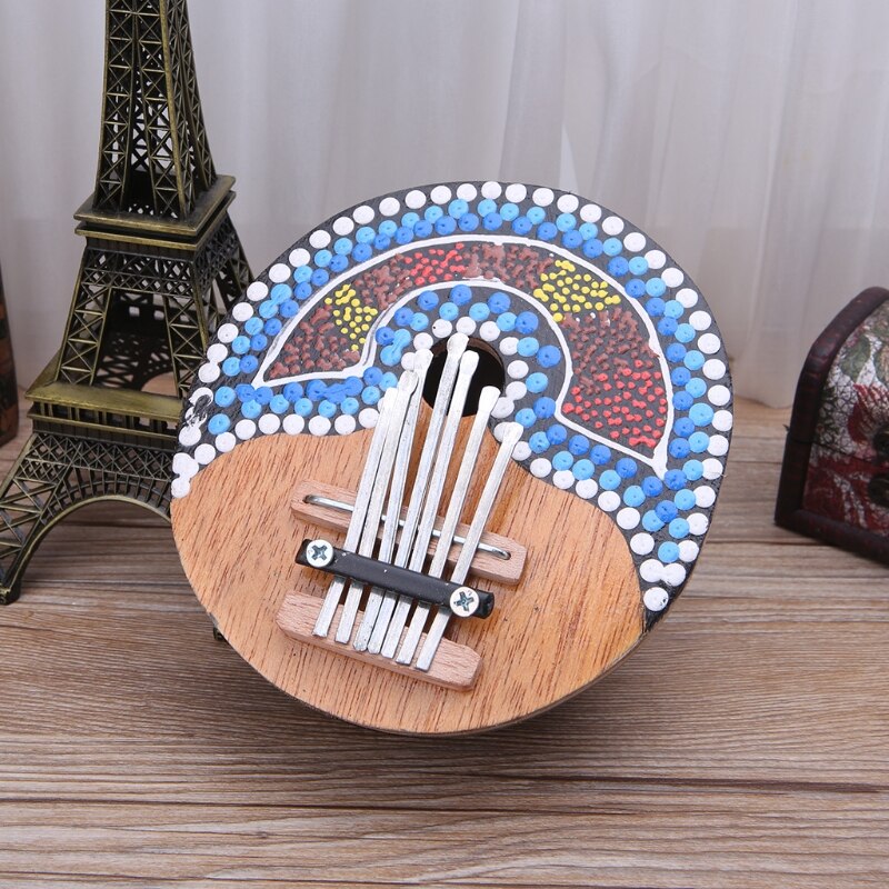 7 näppäinsormi kalimba peukalo piano tasku viritettävä kookospähkinänkuori maalattu näppäimistö marimba puinen soitin