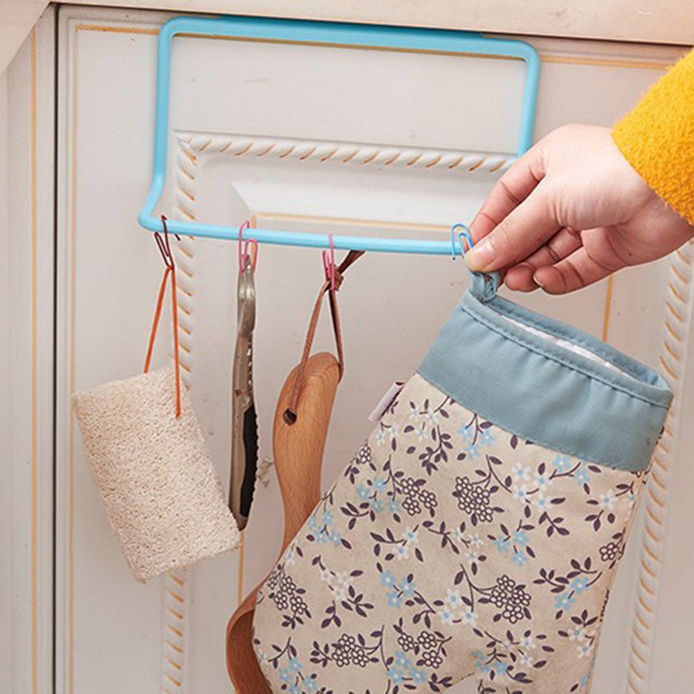 Towel Rack Hanging Holder Organizer Bathroom Kitchen Cabinet Cupboard Hanger Towel Sponge Holder Storage Rack For Bathroom