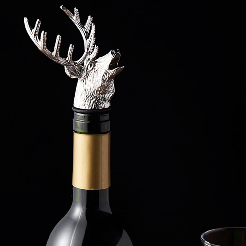 Dispenser til vin jagermeister zink legering hjorte hoved mund rensdyr hælder europæisk vin ekstraktor sølv pourers bryllup