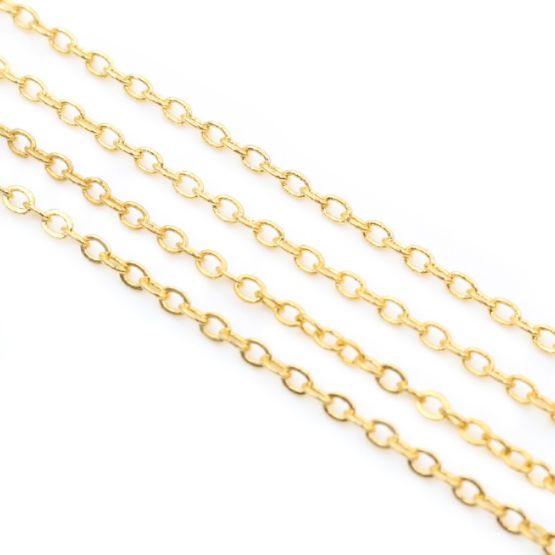 5 Meter/viel 2,4x1,8mm 5 Farben Überzogen Geschweißte Eisen Kabel Ketten Halskette DIY Schmuck, sterben Entdeckungen zubehör: 18k Gold