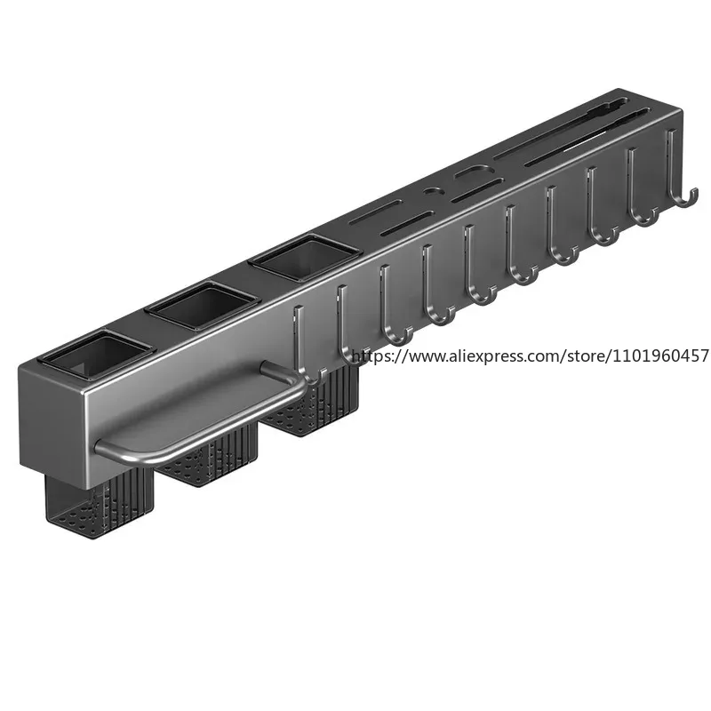 Køkkenorganisator knivhylde opbevaringsboks husholdningsknivhylde ske- og spisepindeholder ingen hul nødvendig hængende opbevaringsboks