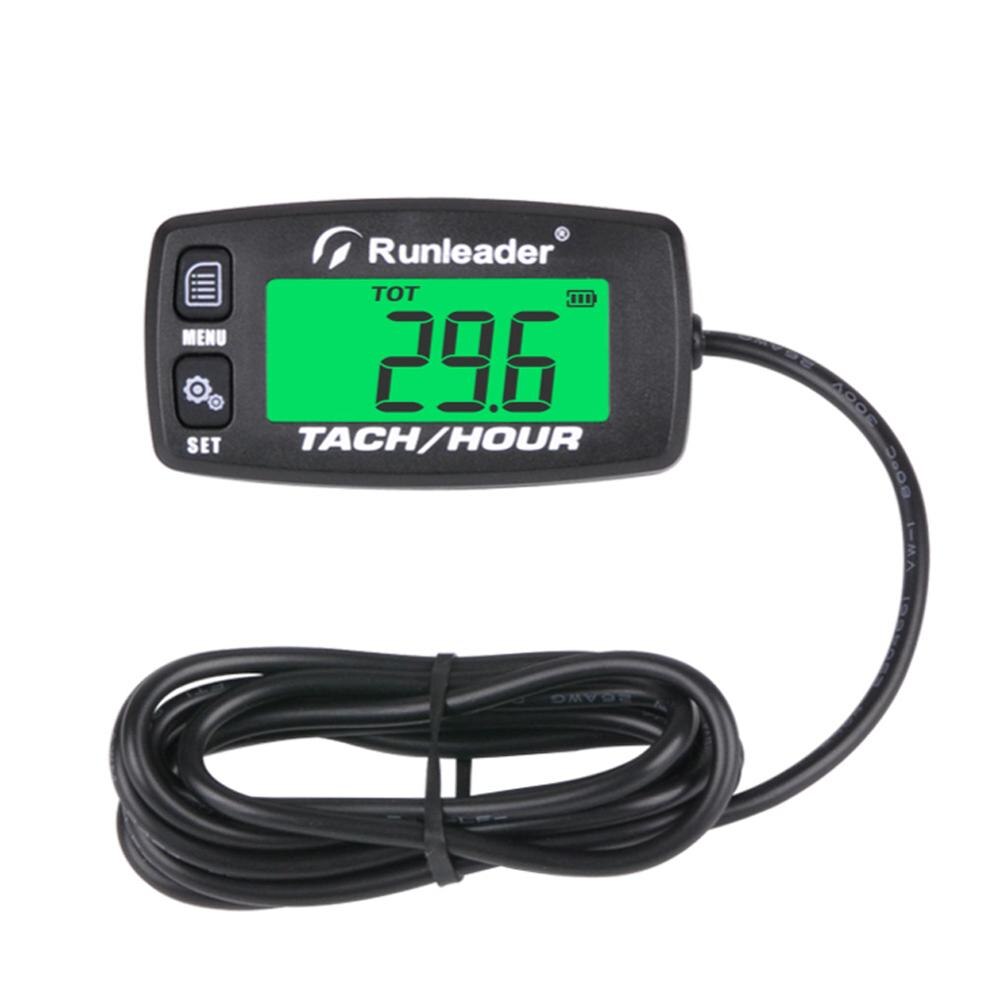 Inductive Tachometer Gauge Engine Hour Meter Boat Maintenance Reminder Tacho Hour Meters HM032C for Motorcycle ATV Lawn Mower