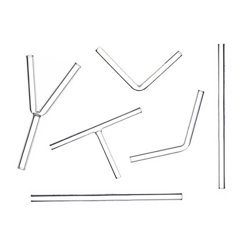 Codo de vidrio, conducto de vidrio, tubo en T, tubo en Y, 60 grados, 90 grados, codo de 120 grados, tubo de vidrio de laboratorio químico