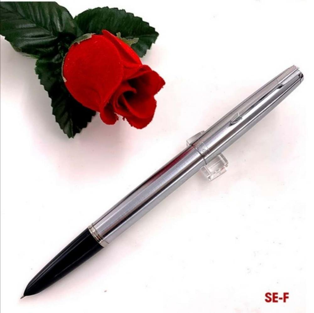 Wing Sung 601 Vacumatic Vulpen Stalen Inkt Pen Zuiger Soort Fijne Nib Gouden/Zilveren Clip Briefpapier Kantoor School levert Pen