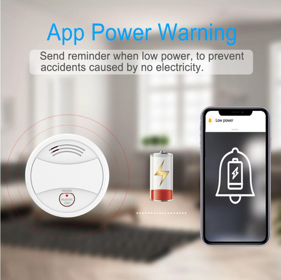 Tuya Clever WIFI Rauchmelder Unabhängige Rauch Sensor Feuer Alarm für Heimat Sicherheit