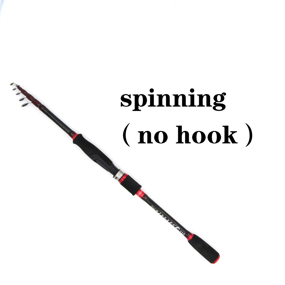 Carbon Telescopic Fishing Rod Carp Pole For Pike 1.8m 2.1m 2.4m 2.7m Carbon Fiber Spinning Fishing Rod Bait Casting: Burgundy / 2.4 m