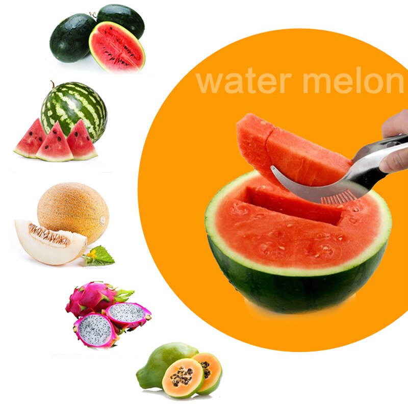 Qualitied 410 Stainless Steel Melon Cutter Slicer Watermelon Scoop Corer Slicer Fruit Melon Knife Kitchen Tools