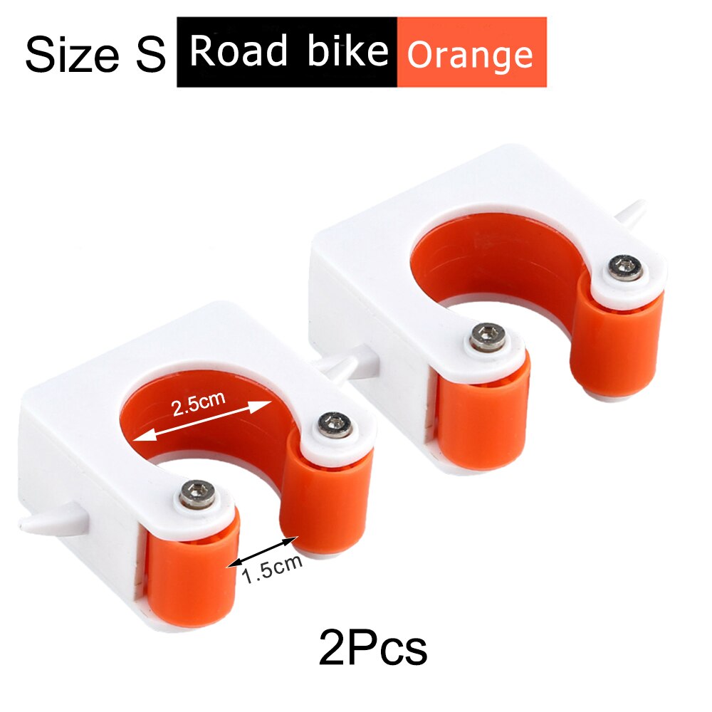 Bicycle Parking Rack Buckle Indoor Vertical Bike Storage Portable Wall Mount Hook Mountain Road Bike Cycling Display Stand: 2 Pcs Orange Size S