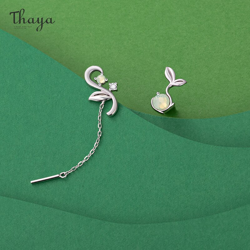 Thaya Original Silver Colour Earrings Opal Bud Stud Earrings Earring For Women Fine Jewelry For Women