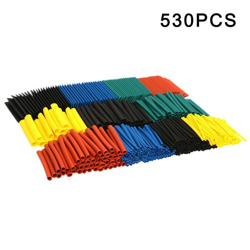 Manguito de aislamiento termorretráctil, surtido electrónico de cables de alambre, tubo de poliolefina ignífugo, S9F4, 530 unids/set por juego: Default Title
