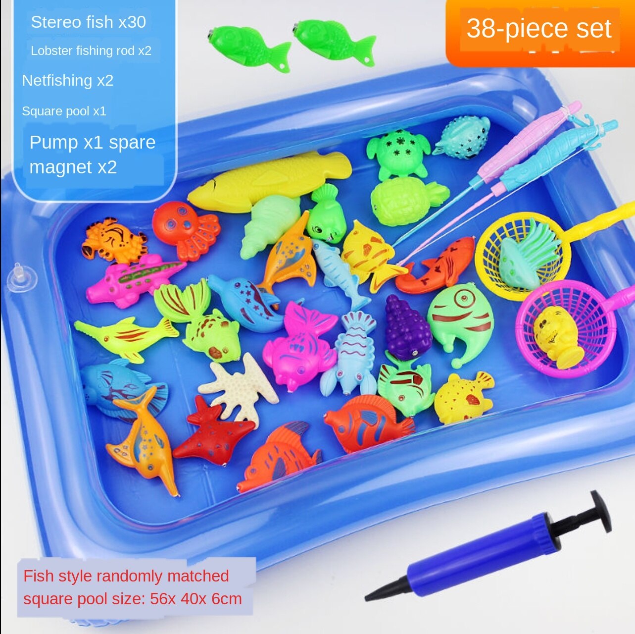 1-5-Jaar-Oude Hengel Simuleert Speelgoed Vissen Zwembad, ontwikkelt Speelgoed Om Trein Hand En De Hersenen Coördinatie Vermogen.: Set of 38 for two