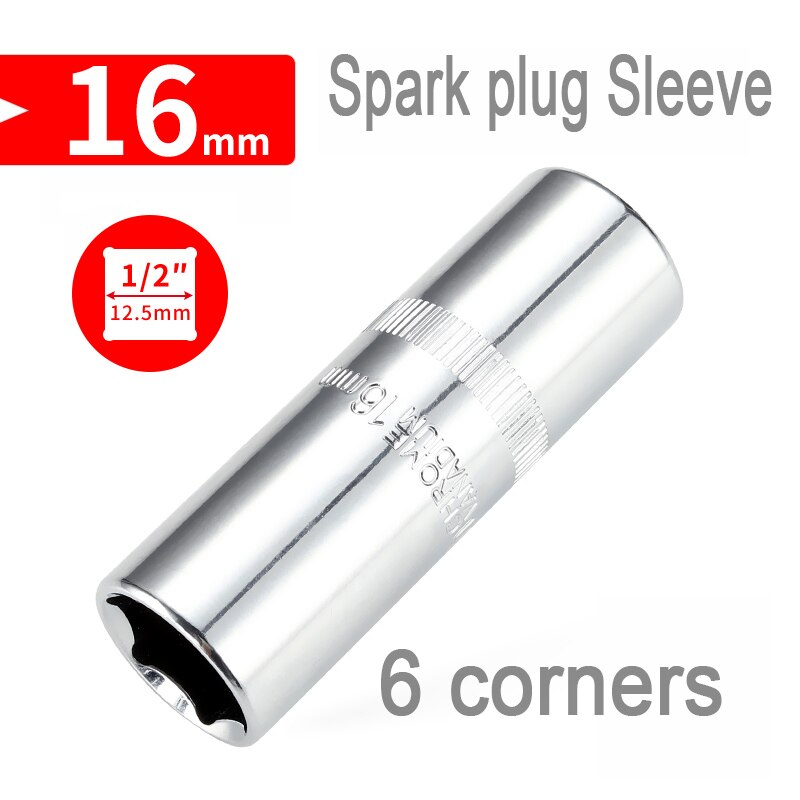 1 Pcs 14 16 21mm Spark Plug Socket Wrench Car Disassembly Repair Sleeve Wrench 3/8 1/2 inch Shrapnel Socket Wrench Tool: 06