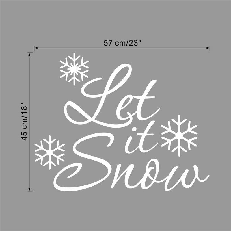 Laat Het Sneeuw Quotes Muursticker Voor Shop Bar Huis Glas Decoratie Thuis Sticker Witte Kerst Festival Seizoen Vinyl Muurschildering art