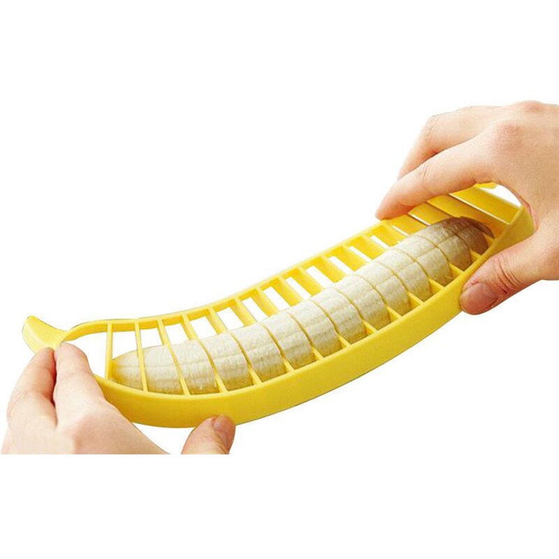 Kitchen Gadgets Plastic Banana Slicer Cutter Fruit Vegetable Tools Salad Maker Cooking Tools Kitchen Cut Banana Chopper