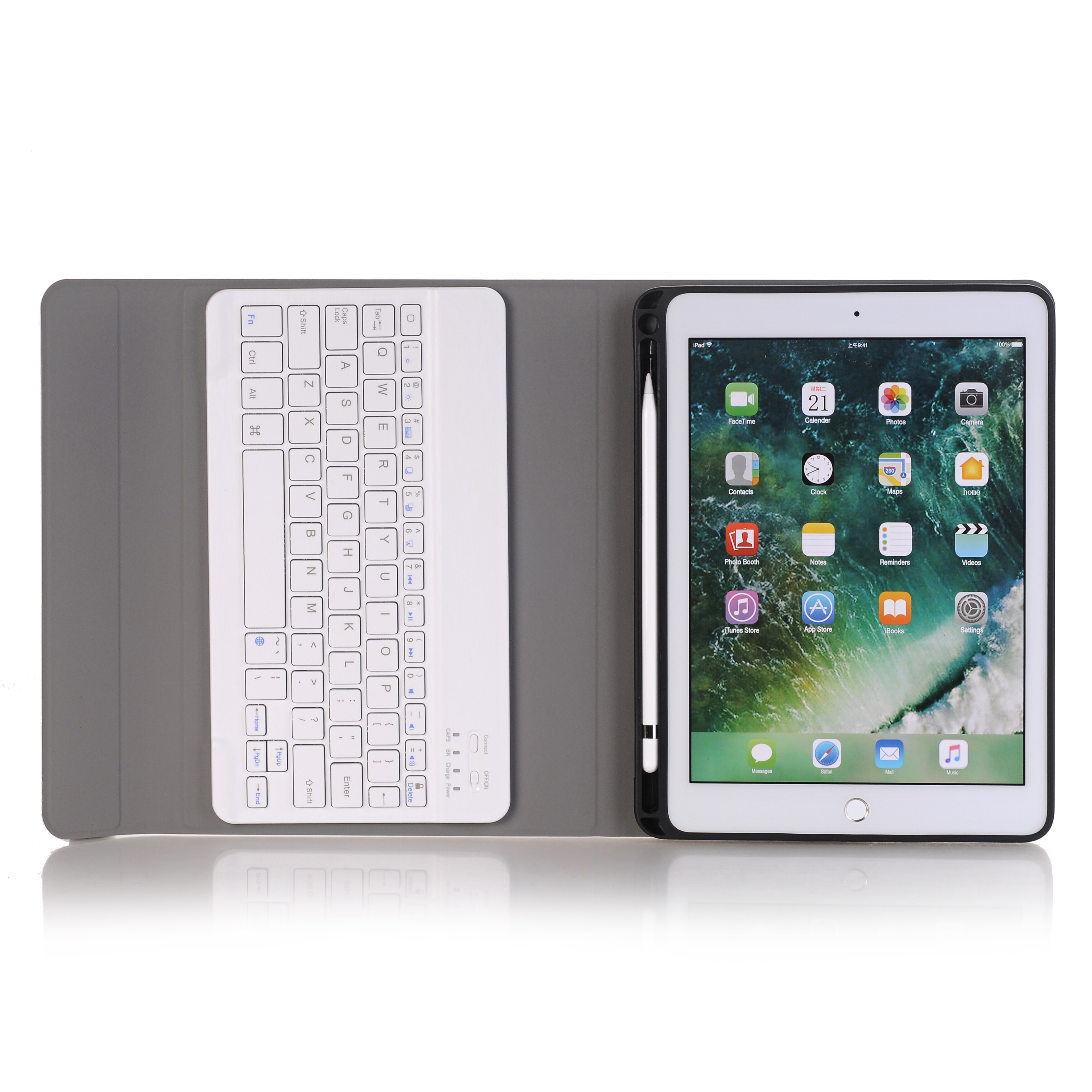 Draadloze Bluetooth Keyboard Case Voor Apple Ipad Air 9.7/Pro 9.7 Air2/ Air / Ipad Toetsenbord case Cover Funda Potlood Slot