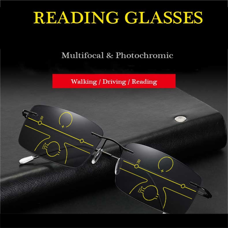 Photochromism Progressive multifocal reading glasses men Business reading glasses women anti-blue presbyopic glasses 1