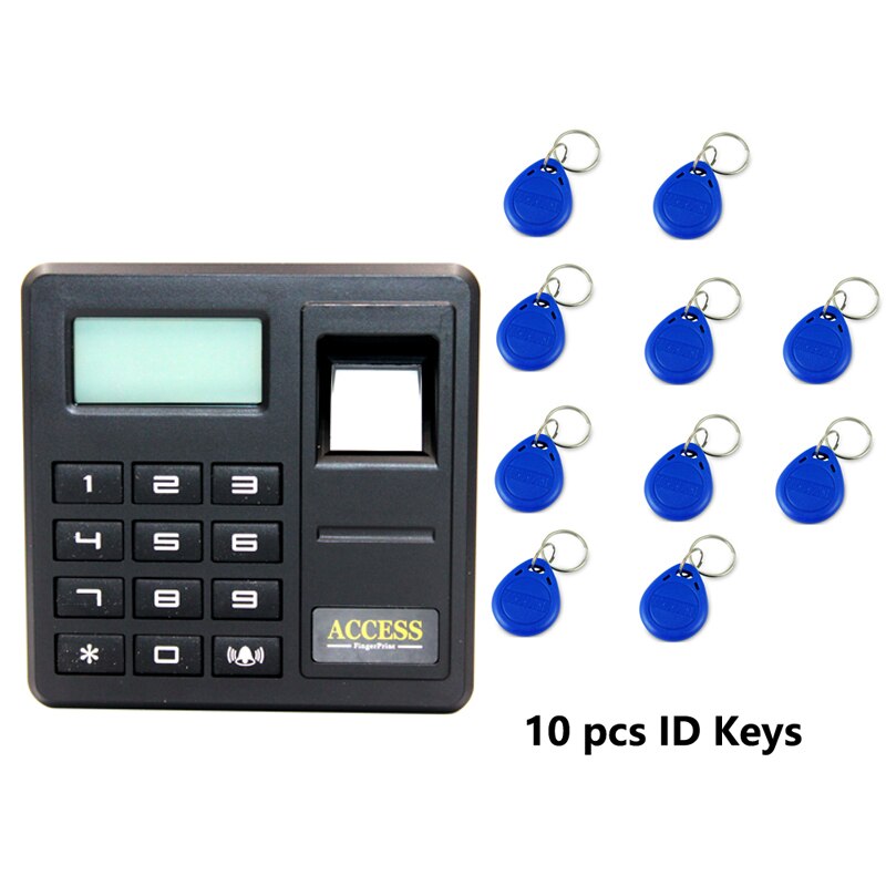 Standalone Biometric Fingerprint Access Control Single Door Controller Standalone Keypad RFID Card Door Entry: AC and 10 blue key