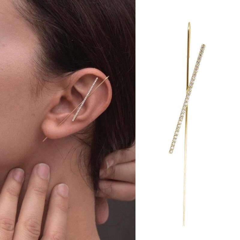 1pc ear wrap crawler hook øreringe multi blomme clip øreringe luksuriøse falske øreringe kvinder smykker crawler hook øreringe